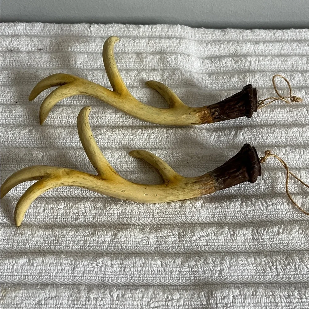 Rustic Antler ornaments in Brown and Cream
